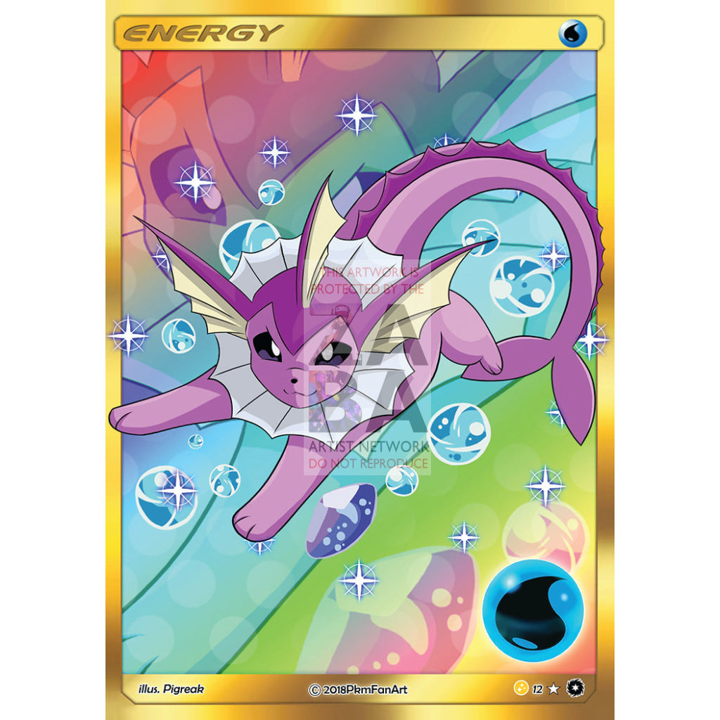 Vaporeon Water Energy PIGREAK Custom Pokemon Card - ZabaTV