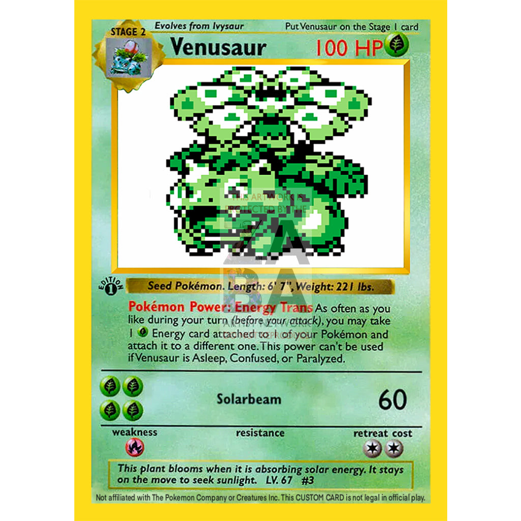 Venusaur Game Sprite Custom Pokemon Card - ZabaTV