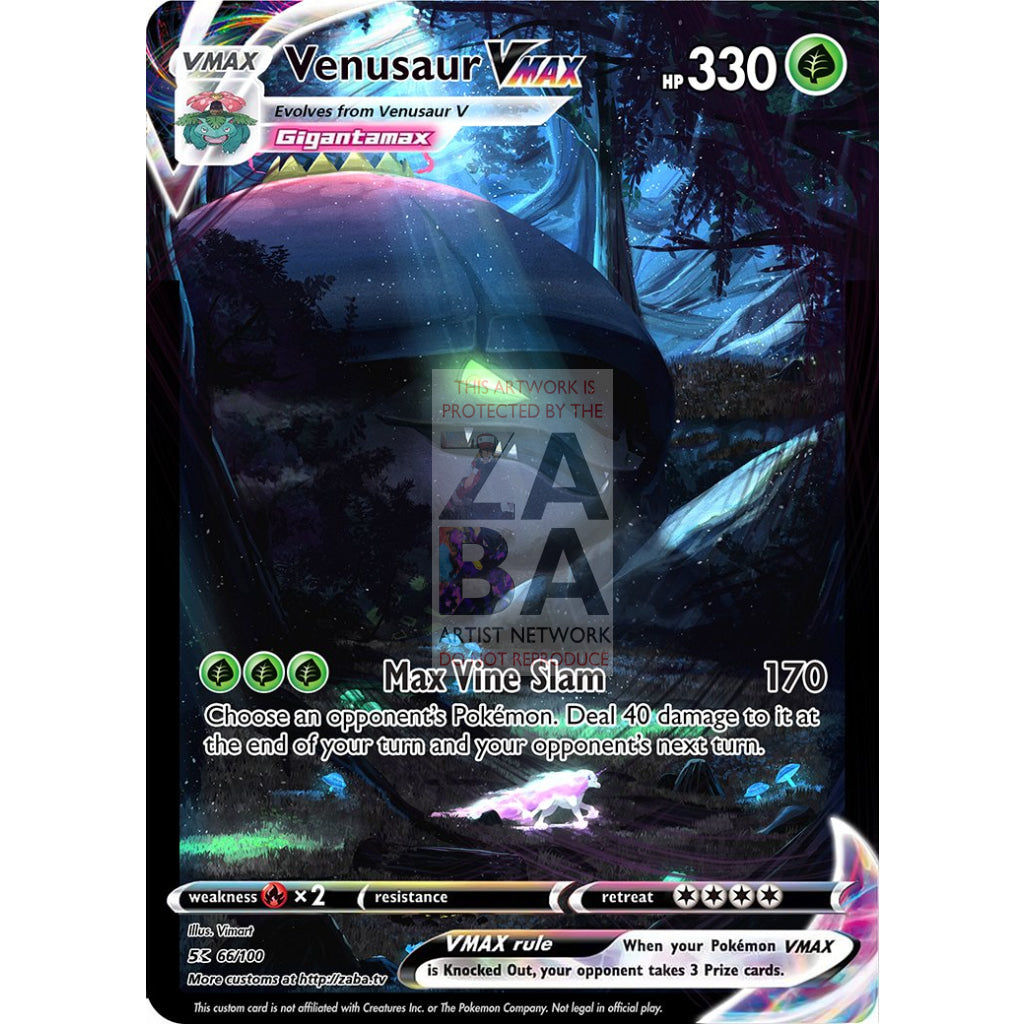 Venusaur VMAX Custom Pokemon Card - ZabaTV