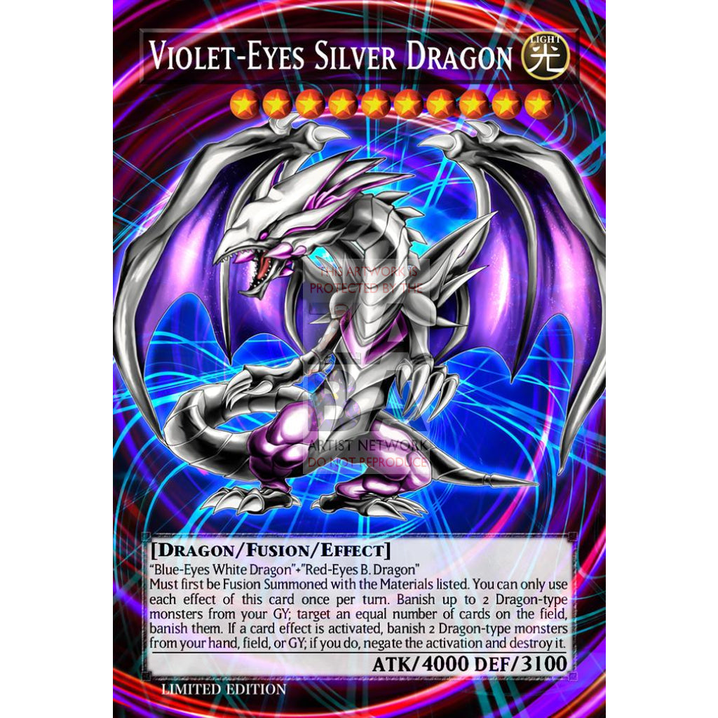 Violet-Eyes Silver Dragon V. 2 Full Art Orica - Custom Yu-Gi-Oh! Card