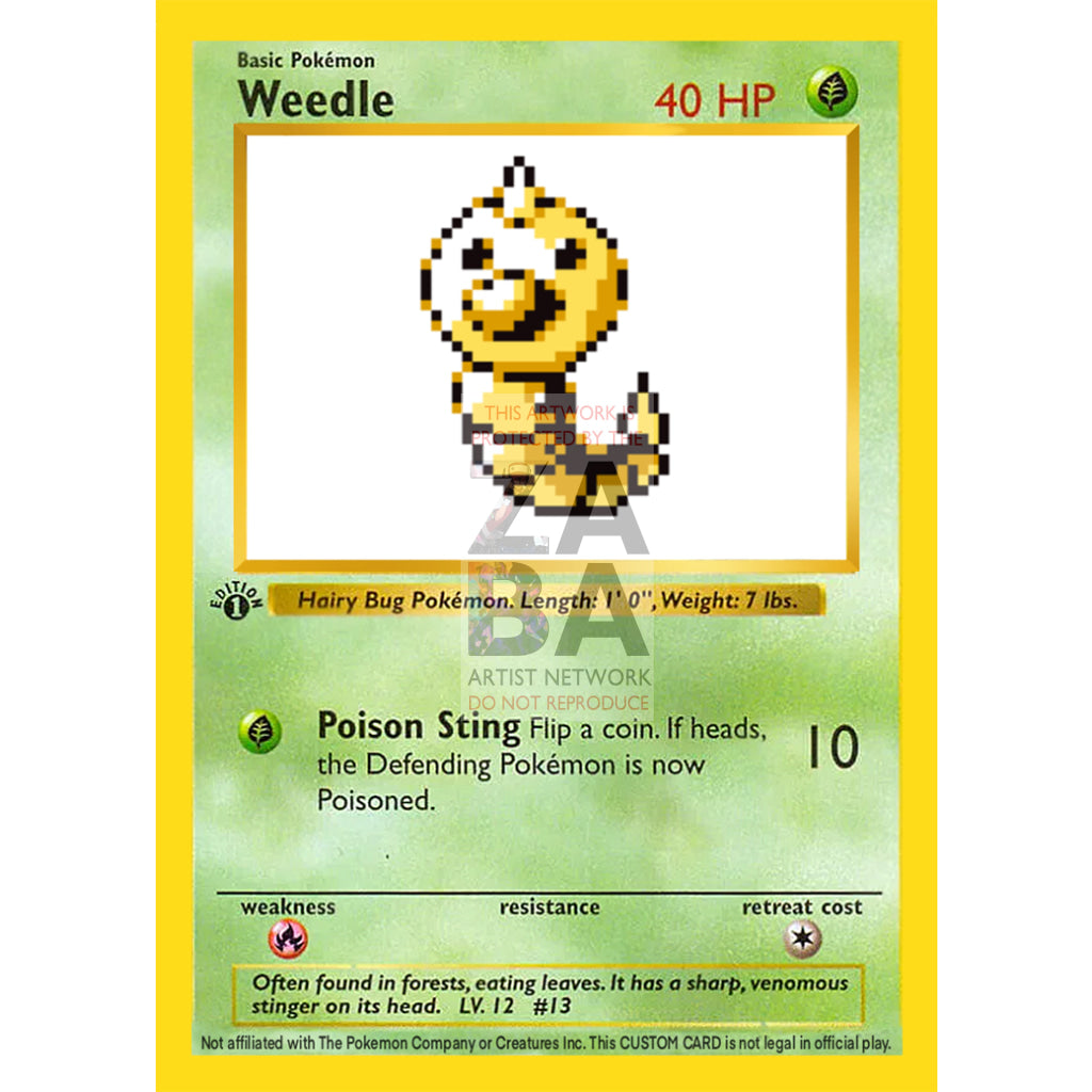Weedle Game Sprite Custom Pokemon Card - ZabaTV