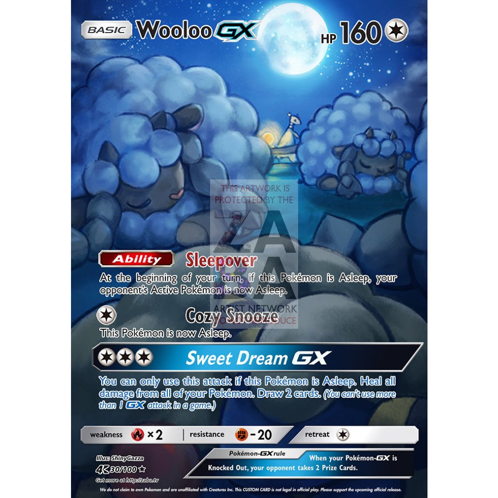 Wooloo GX Custom Pokemon Card - ZabaTV