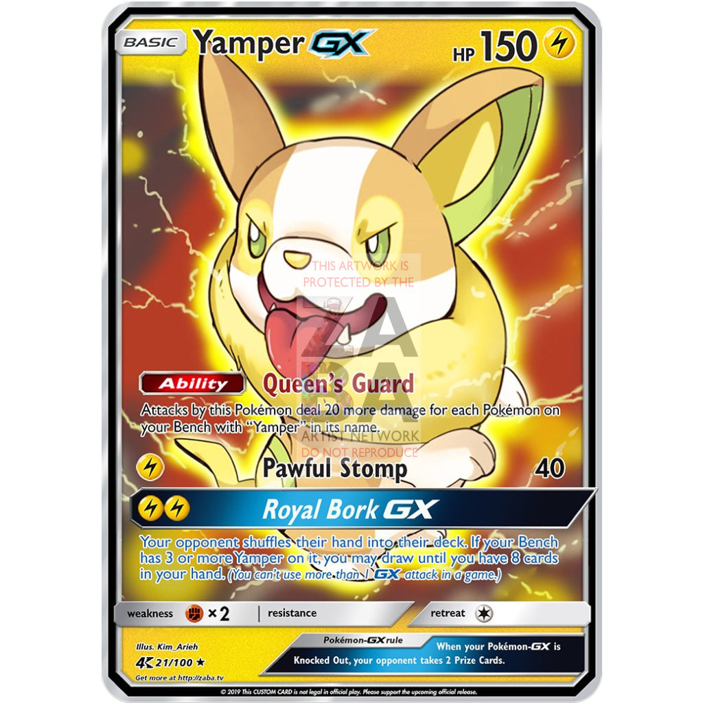 Yamper GX Custom Pokemon Card - ZabaTV
