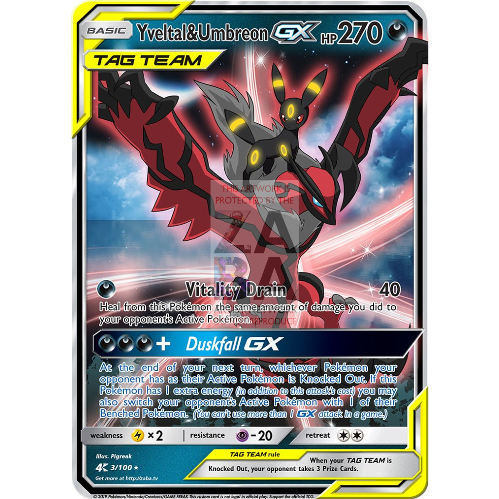Yveltal & Umbreon GX Custom Pokemon Card - ZabaTV