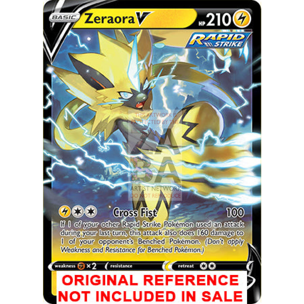 Zeraora V 053/198 Chililng Reign Extended Art Custom Pokemon Card - ZabaTV