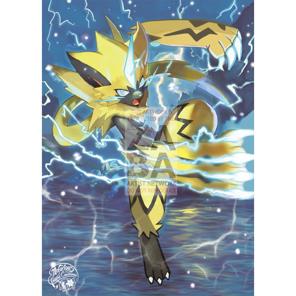 Zeraora V 053/198 Chililng Reign Extended Art Custom Pokemon Card - ZabaTV