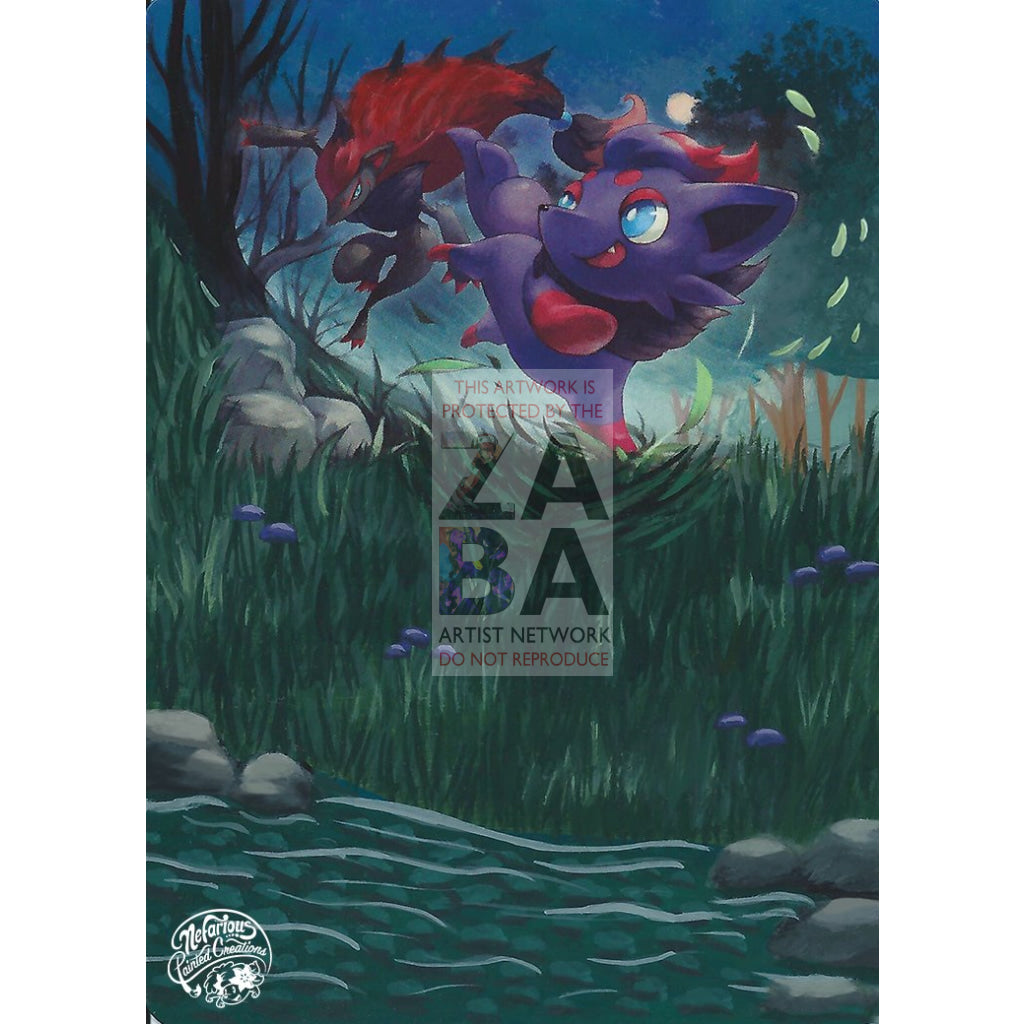 Zorua SM83 Promo Extended Art Custom Pokemon Card - ZabaTV