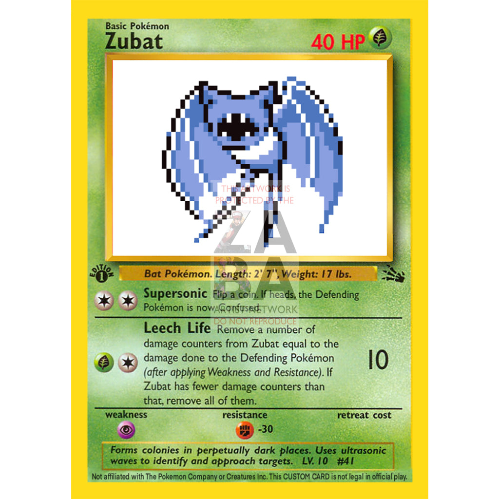 Zubat Game Sprite Custom Pokemon Card - ZabaTV