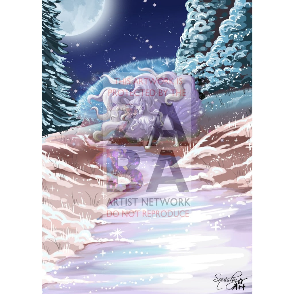 Alolan Ninetales 111/181 Team Up Extended Art Custom Pokemon Card Silver Foil