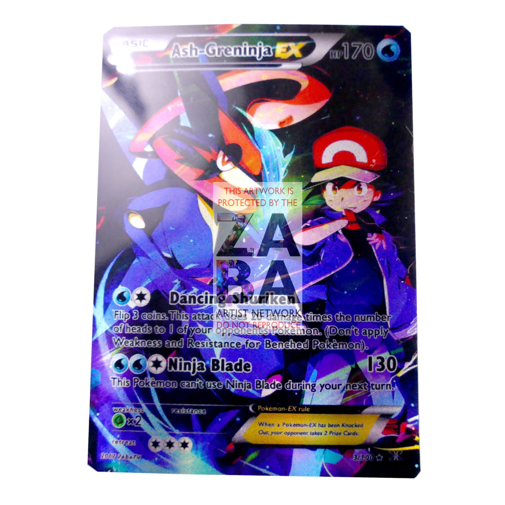 2nd Edition Full Art Ash-Greninja EX Custom Pokemon Card - ZabaTV