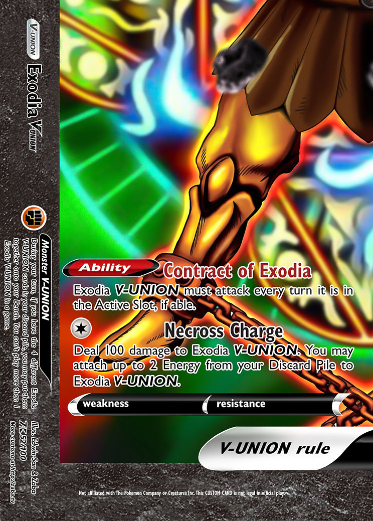 Exodia V-UNION (All 4 Parts or Together) Custom Pokemon x Yu-Gi-Oh! Card