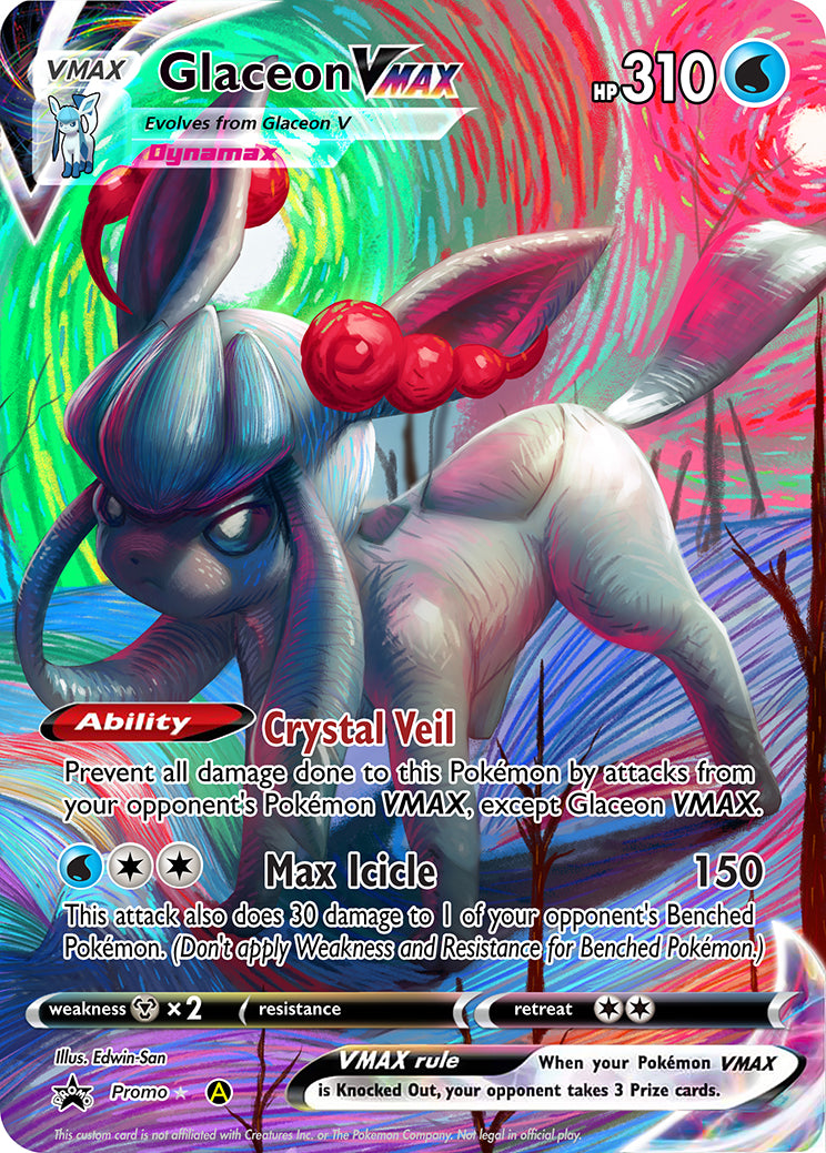 Glaceon VMAX Custom Pokemon Card - ZabaTV