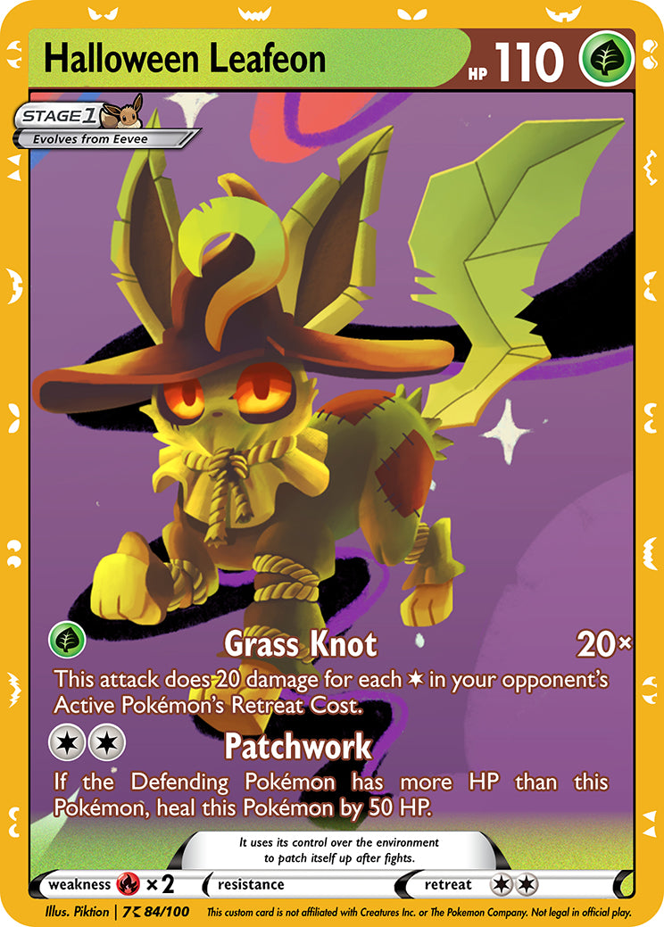 Halloween Leafeon Custom Pokemon Card