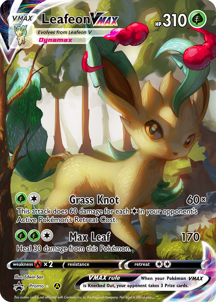 Leafeon VMAX Custom Pokemon Card - ZabaTV