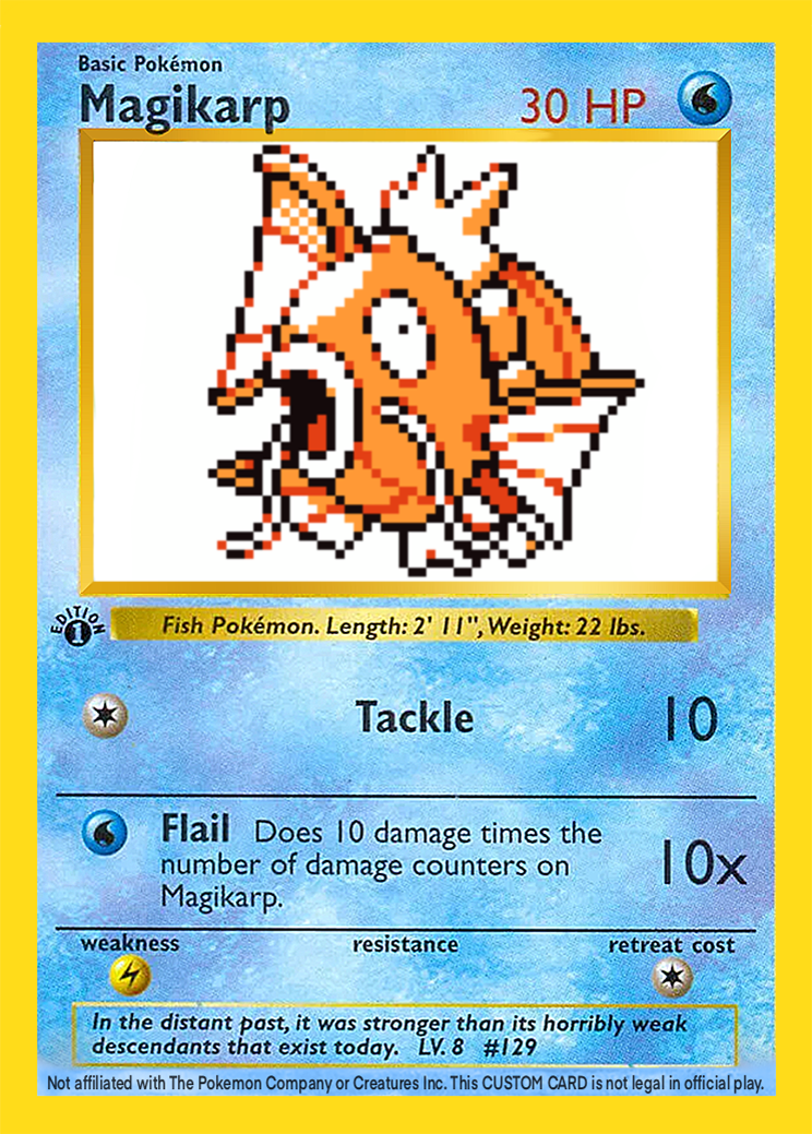 Magikarp Game Sprite Custom Pokemon Card