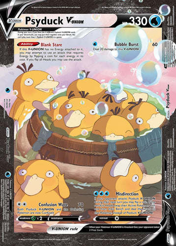 Psyduck V-UNION (All 4 Parts or Together) Custom Pokemon Card