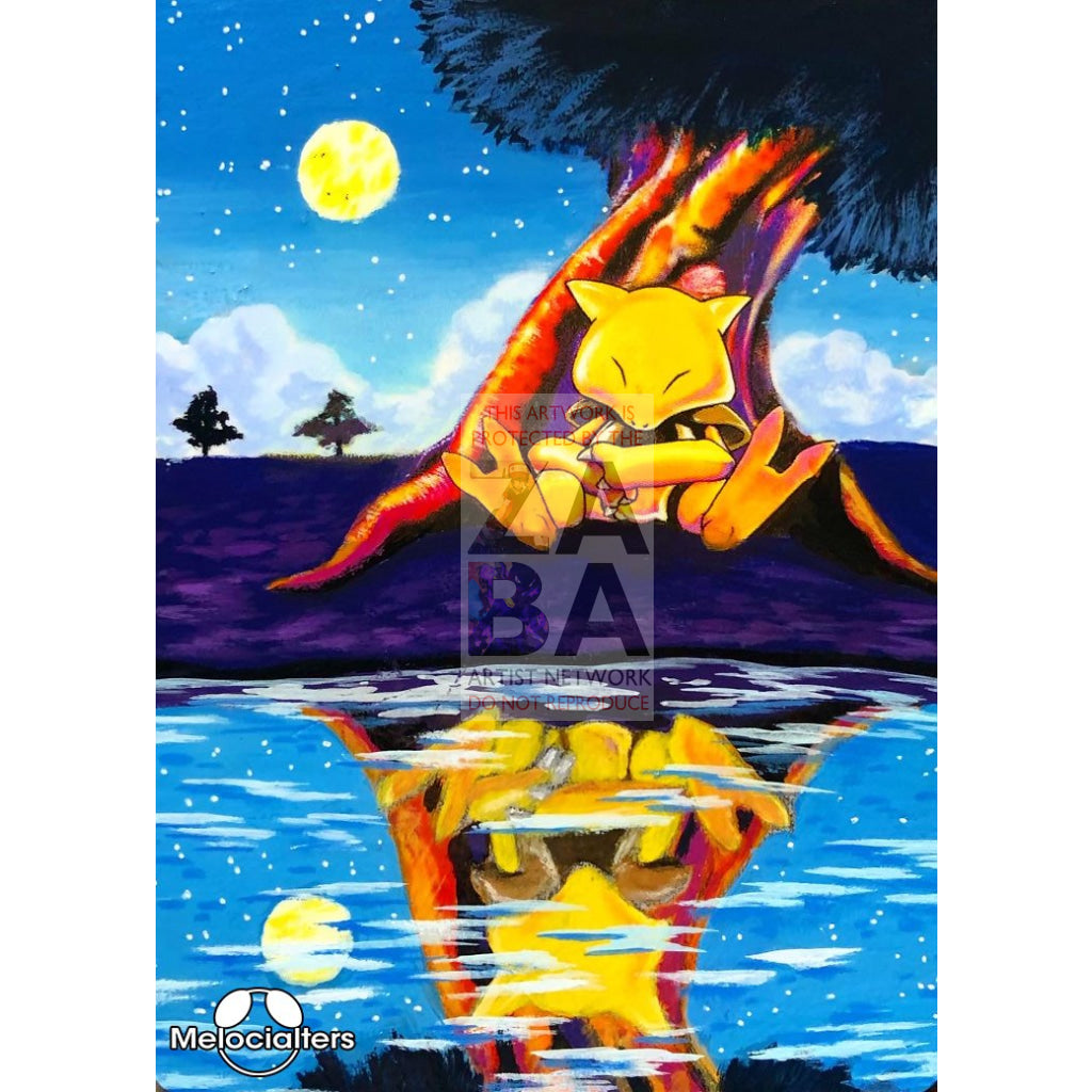 Abra 43/102 Base Set Extended Art Custom Pokemon Card - ZabaTV