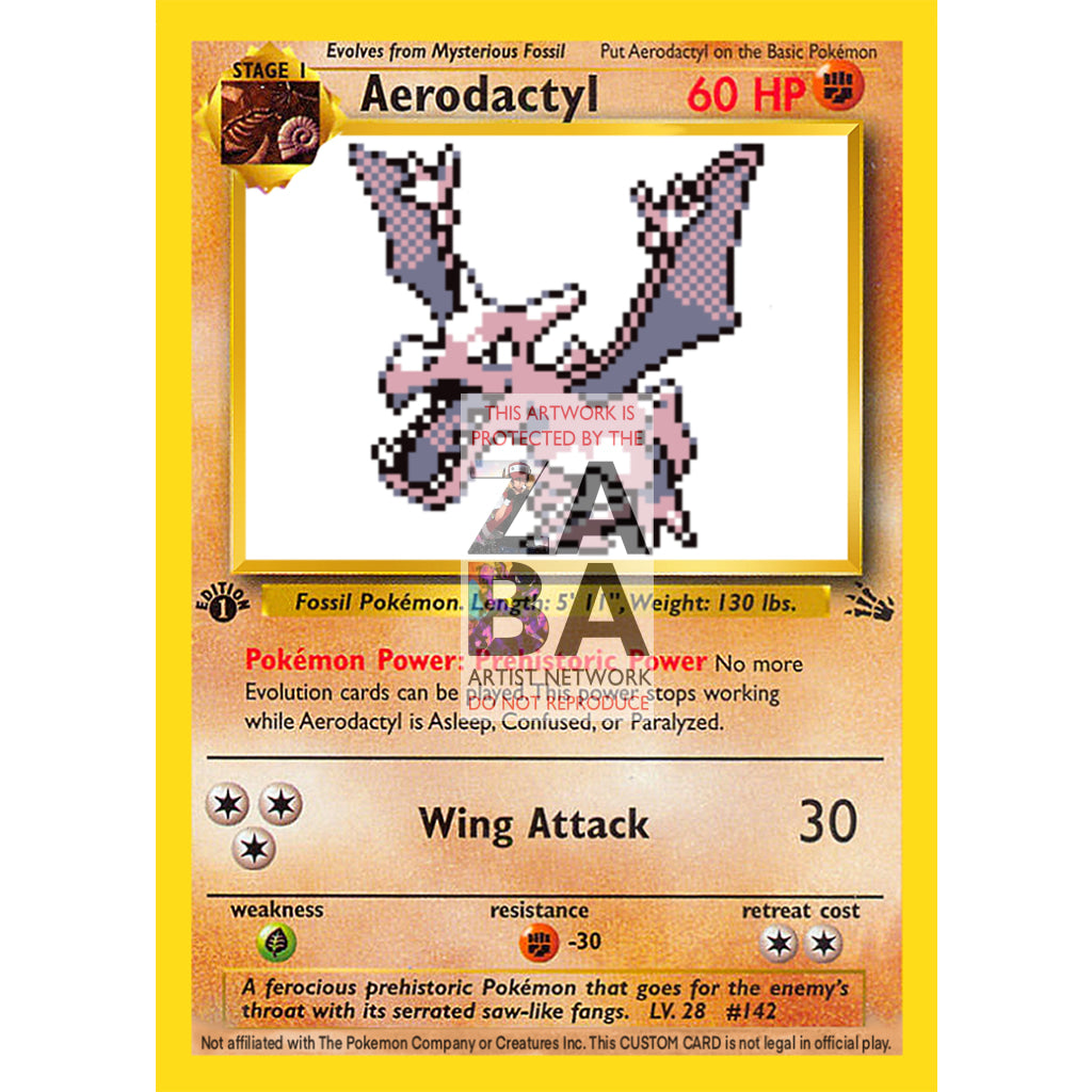 Aerodactyl Game Sprite Custom Pokemon Card - ZabaTV