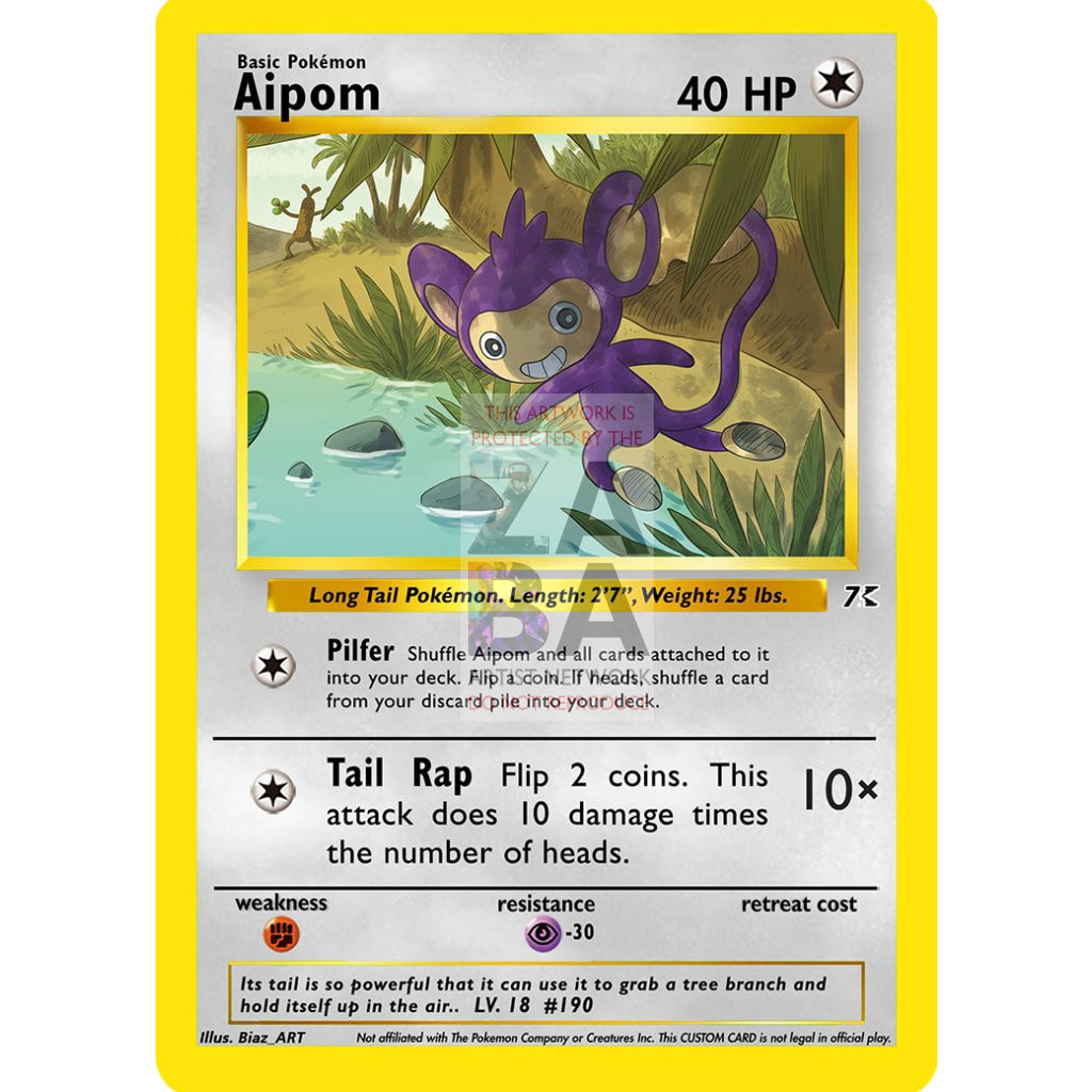 Aipom 3/3 New Southern Islands Custom Pokemon Card - ZabaTV