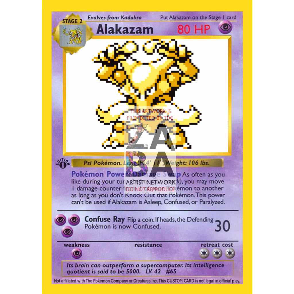 Alakazam Game Sprite Custom Pokemon Card - ZabaTV