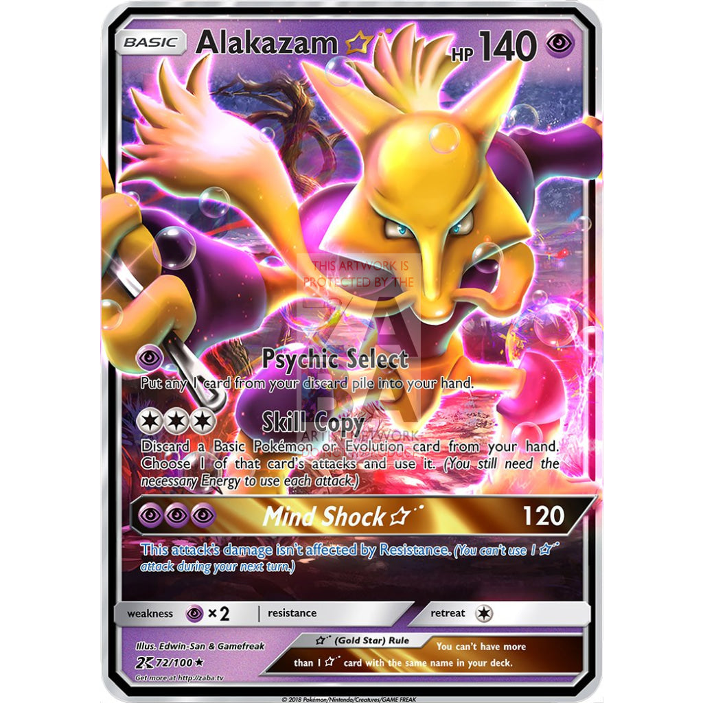 Alakazam Gold Star 2018 Custom Pokemon Card Shiny