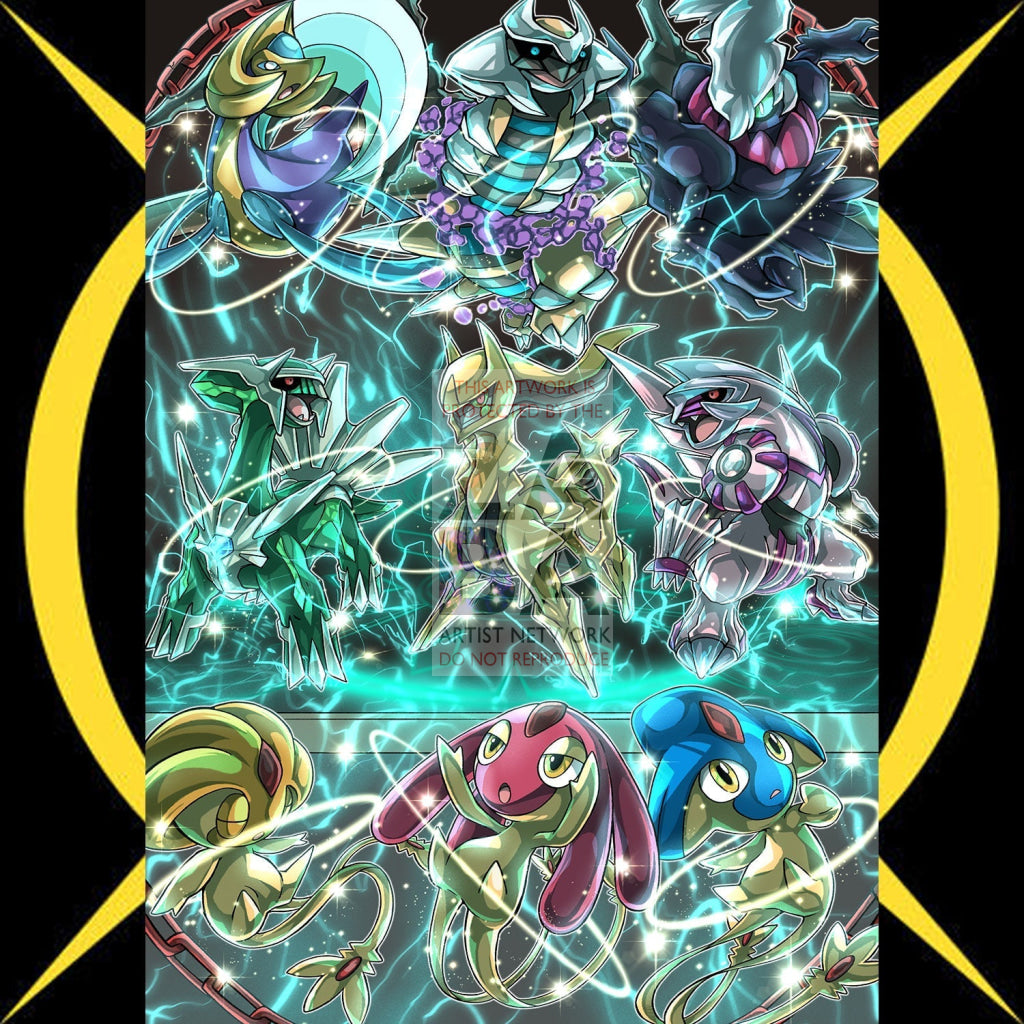 All 9 Sinnoh Legendaries Collage Custom Pokemon Card - ZabaTV