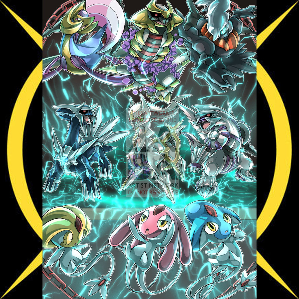 All 9 Sinnoh Legendaries Collage Custom Pokemon Card - ZabaTV