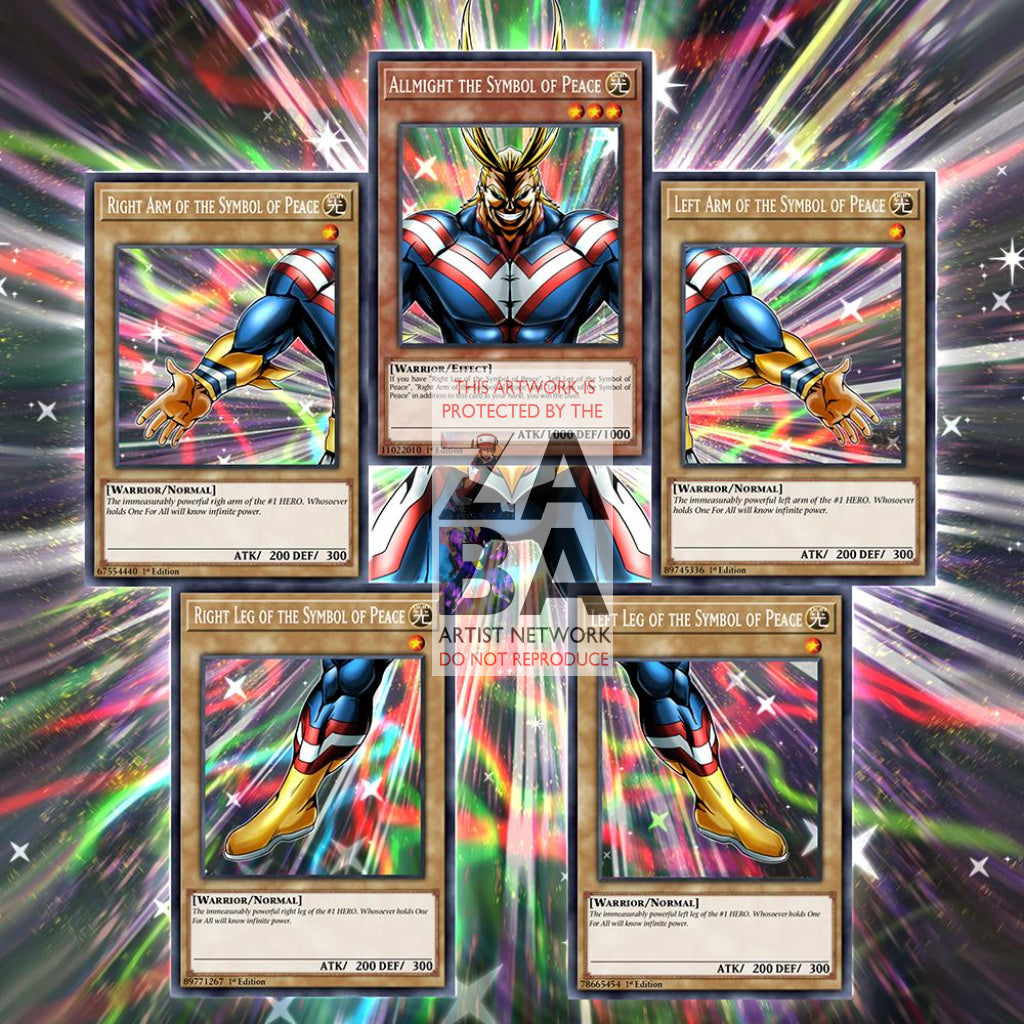 AllMight The Symbol of Peace (Exodia Parody) Full Art ORICA - Custom Yu-Gi-Oh! Card - ZabaTV