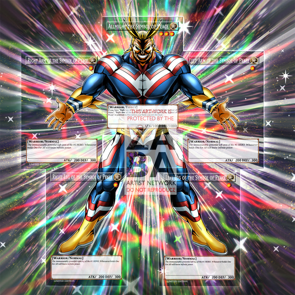 AllMight The Symbol of Peace (Exodia Parody) Full Art ORICA - Custom Yu-Gi-Oh! Card - ZabaTV