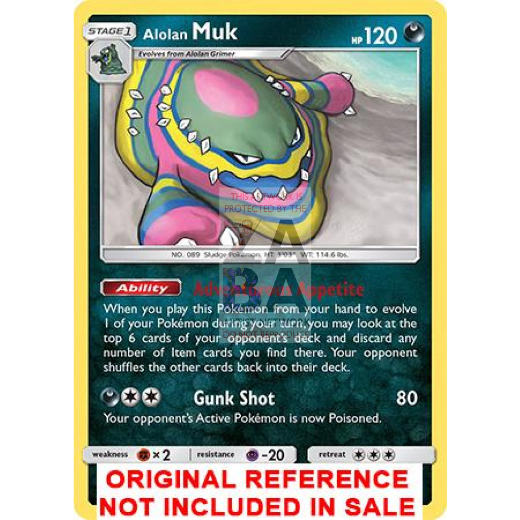 Alolan Muk 84/191 Team Up Extended Art Custom Pokemon Card - ZabaTV