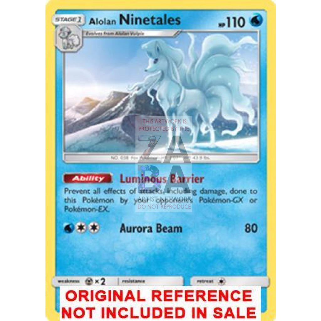 Alolan Ninetales 28/147 8X10.5 Holographic Poster + Card Gift Set Custom Pokemon