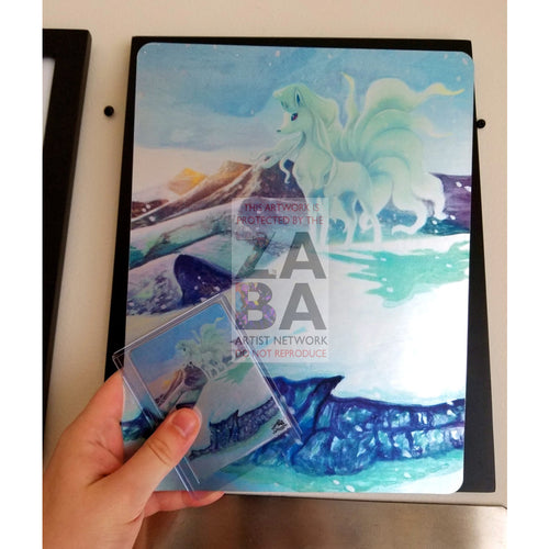 Alolan Ninetales 28/147 8X10.5 Holographic Poster + Card Gift Set Custom Pokemon