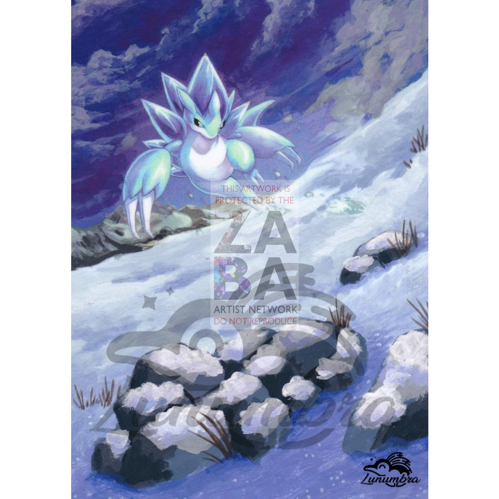 Alolan Sandslash 29/156 Ultra Prism Extended Art Custom Pokemon Card Textless Silver Holographic