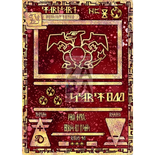 Ancient Charizard Custom Pokemon Card Silver Foil / Red