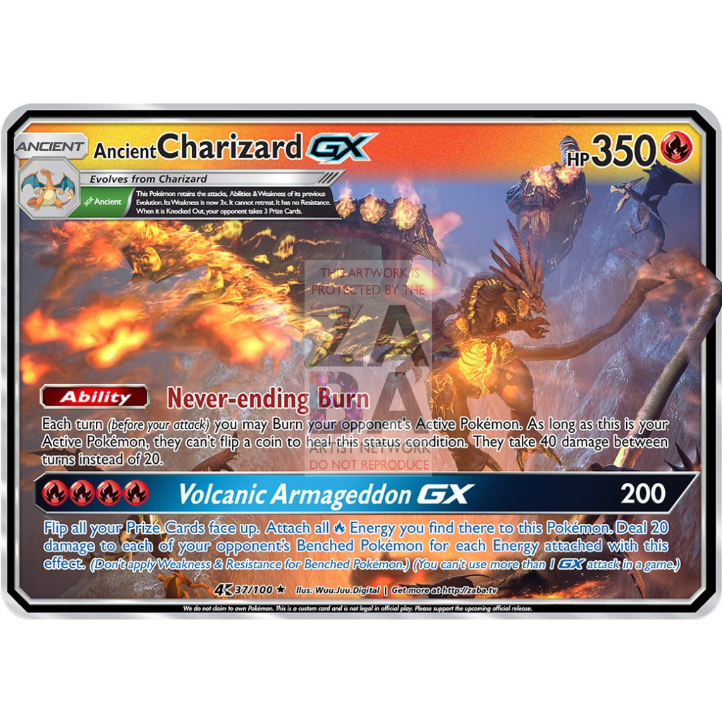 Ancient Charizard GX Custom Pokemon Card - ZabaTV
