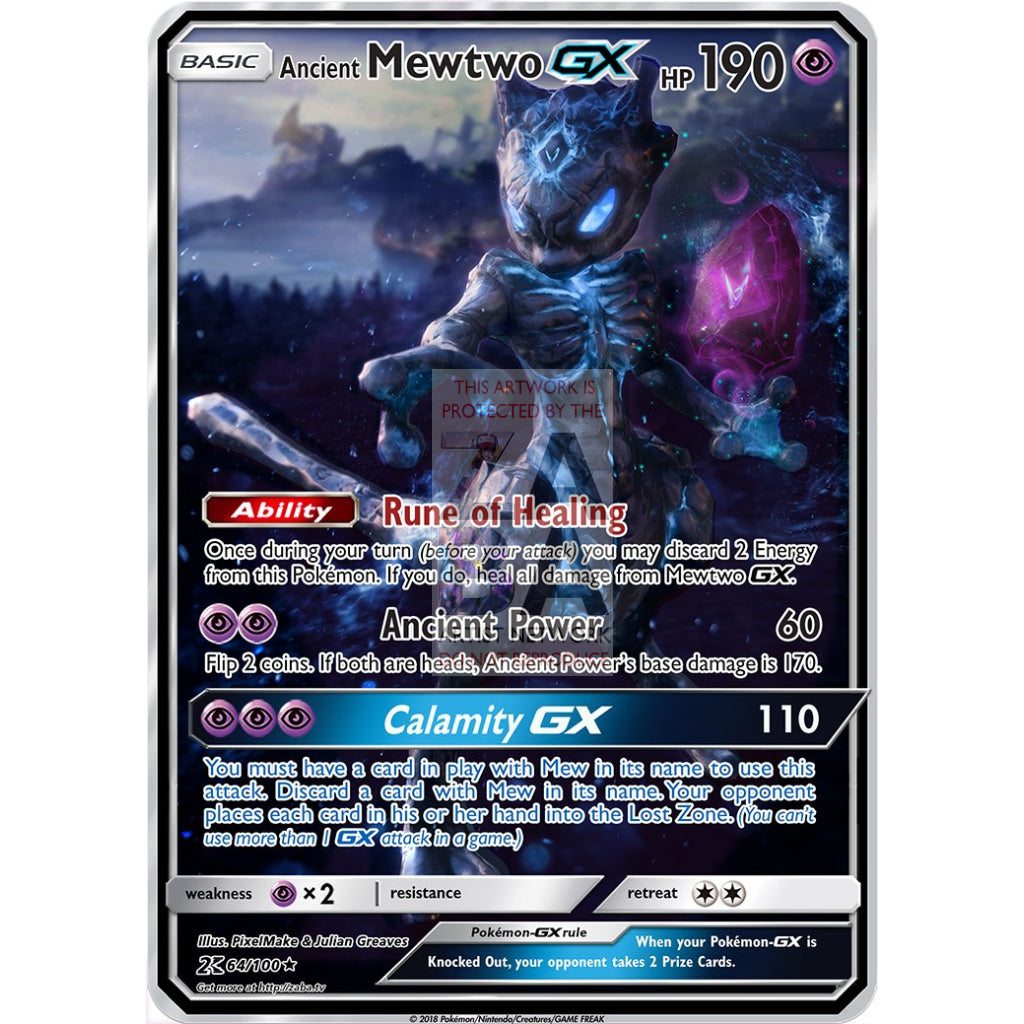 Ancient Mewtwo GX Custom Pokemon Card - ZabaTV