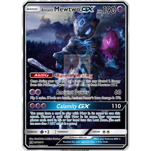 Ancient Mewtwo Gx Custom Pokemon Card