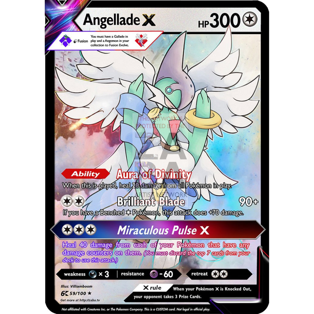 Angellade X (Angemon x Gallade) Custom Pokemon Card - ZabaTV