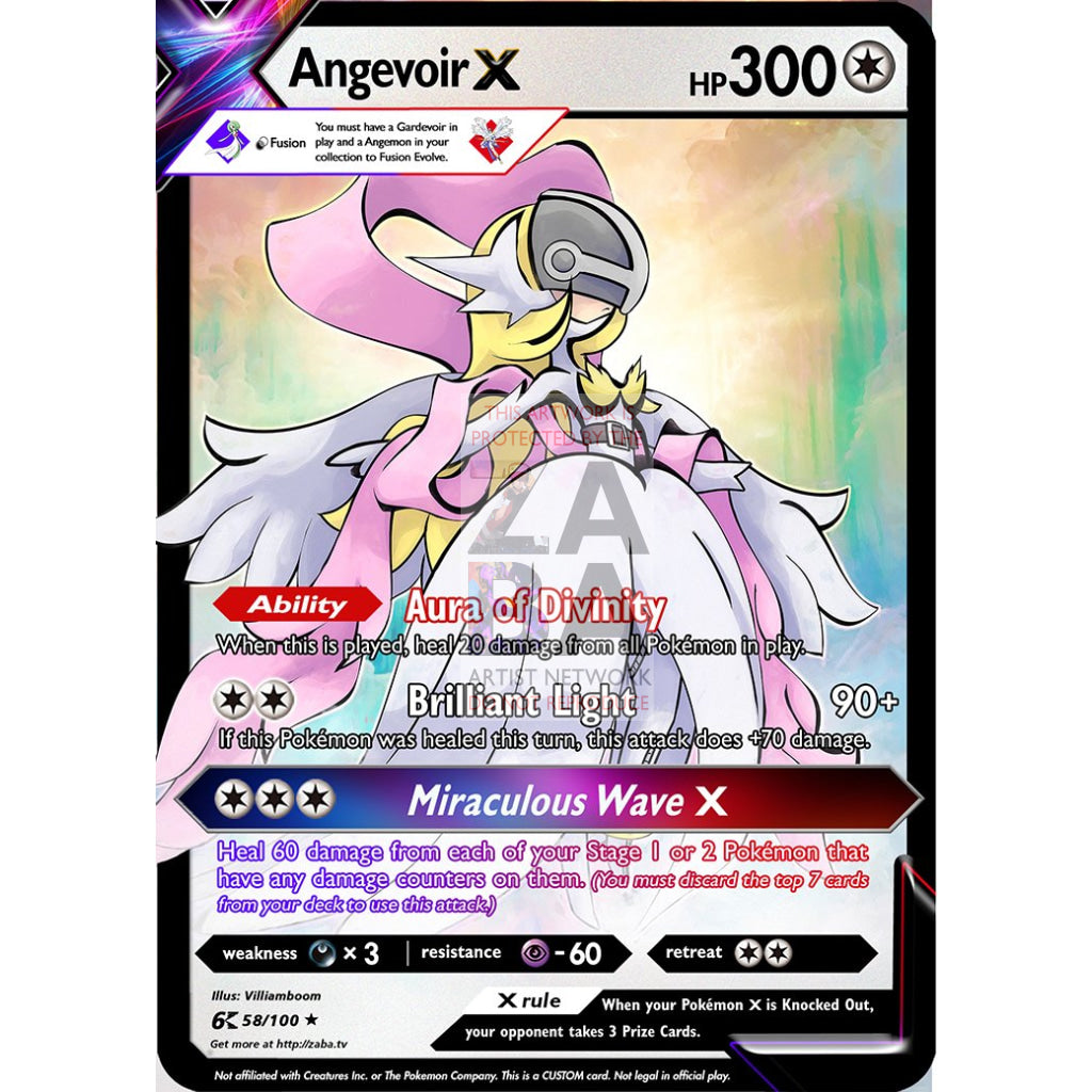 Angevoir X (Angemon x Gardevoir) Custom Pokemon Card - ZabaTV