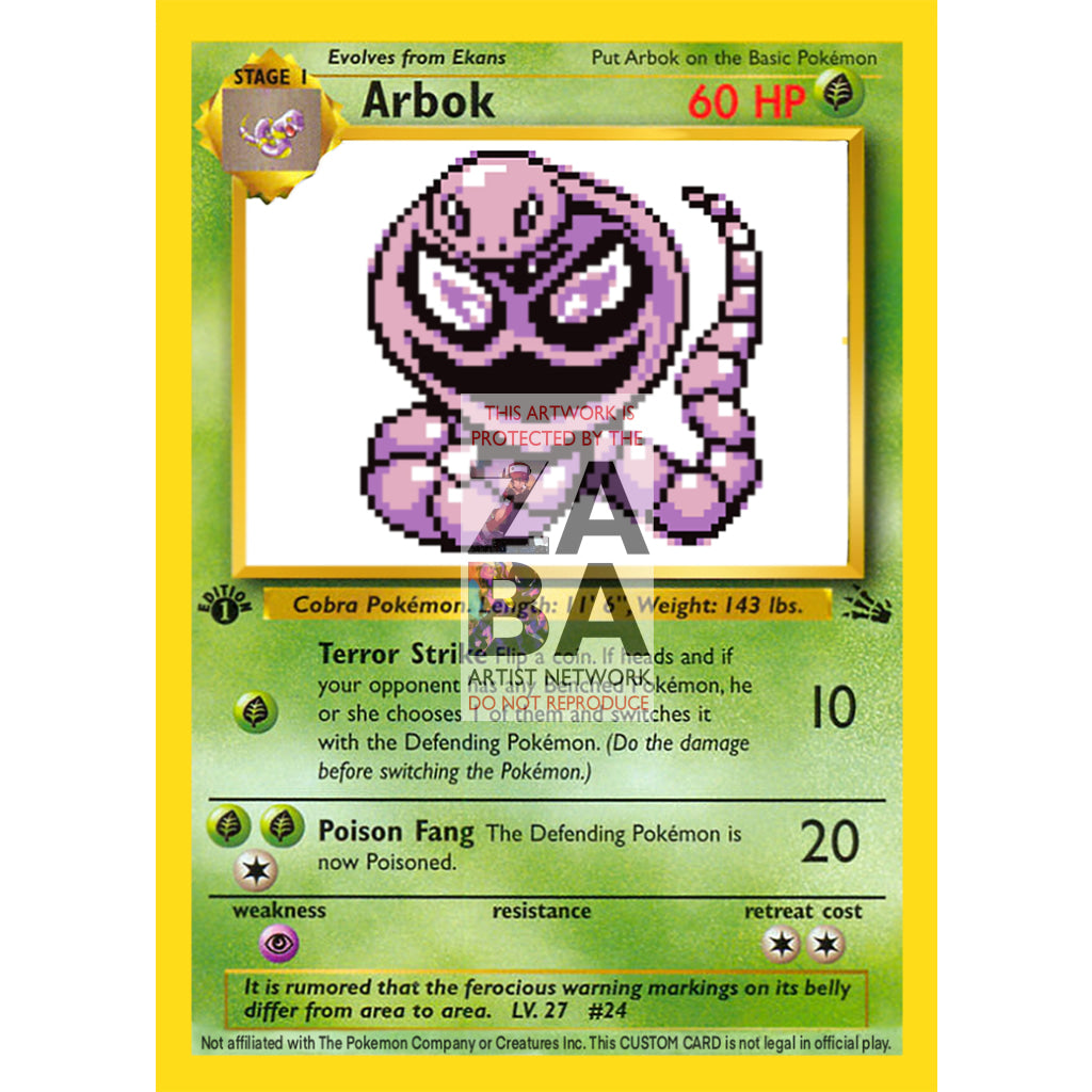 Arbok Game Sprite Custom Pokemon Card - ZabaTV