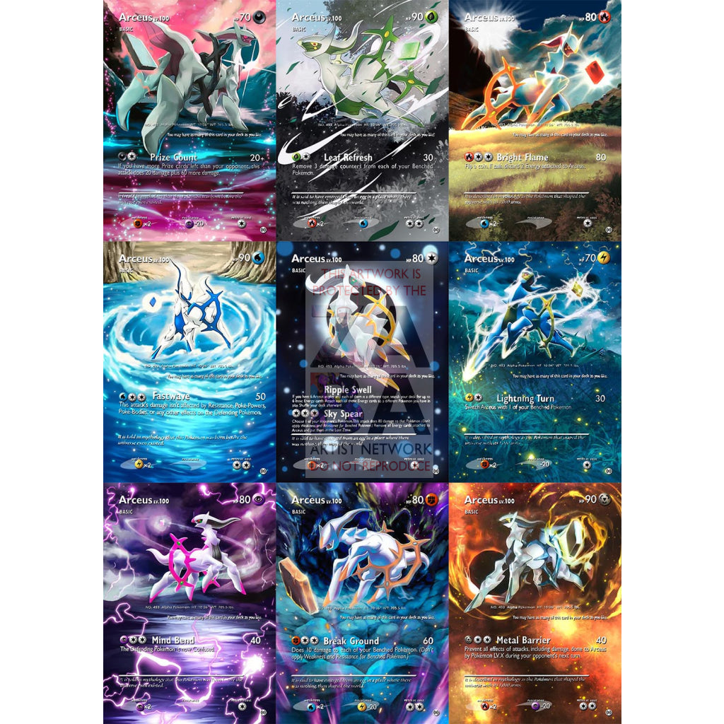 Arceus AR1 Platinum Arceus Extended Art Custom Pokemon Card - ZabaTV