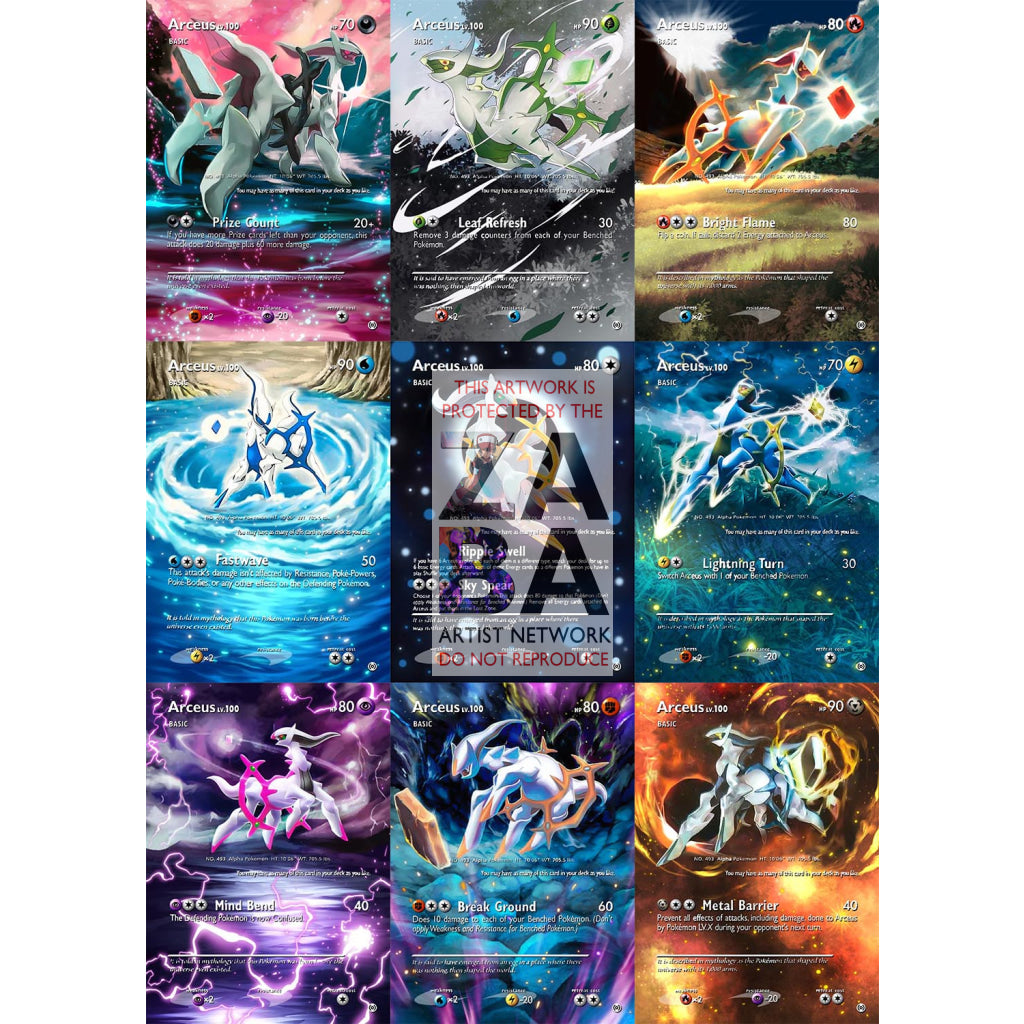 Arceus AR5 Platinum Arceus Extended Art Custom Pokemon Card - ZabaTV