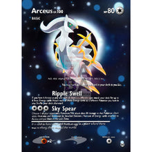 Arceus Ar5 Platinum Extended Art Custom Pokemon Card With Text / Silver Foil