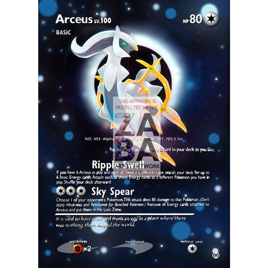 Arceus AR5 Platinum Arceus Extended Art Custom Pokemon Card - ZabaTV