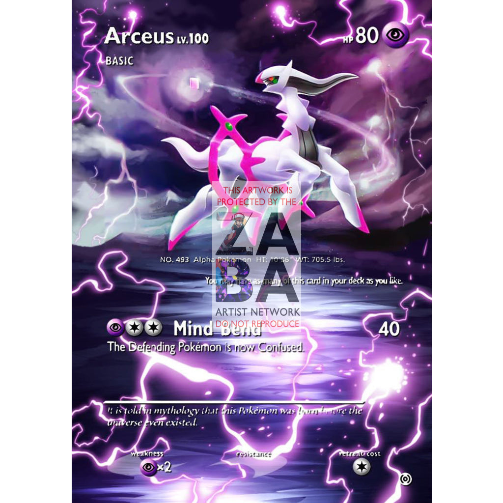 Arceus AR7 Platinum Arceus Extended Art Custom Pokemon Card - ZabaTV