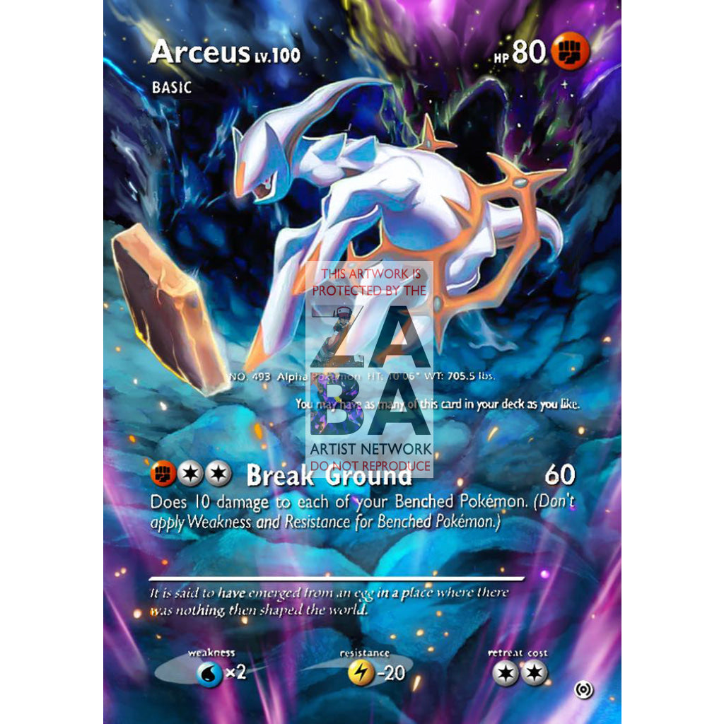 Arceus AR8 Platinum Arceus Extended Art Custom Pokemon Card - ZabaTV