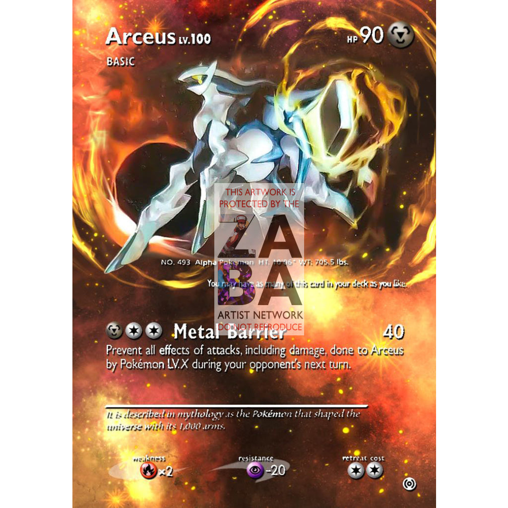 Arceus AR9 Platinum Arceus Extended Art Custom Pokemon Card - ZabaTV