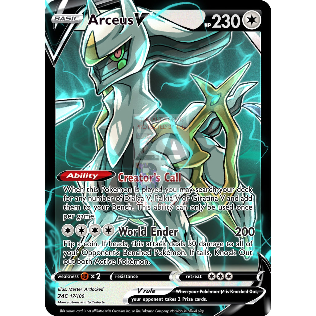 Arceus V Sinnoh Legendaries Collage Custom Pokemon Card Standard / With Text Silver Foil