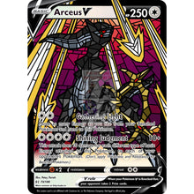 Arceus V (Stained-Glass) Custom Pokemon Card Fallen / With Text Silver Foil