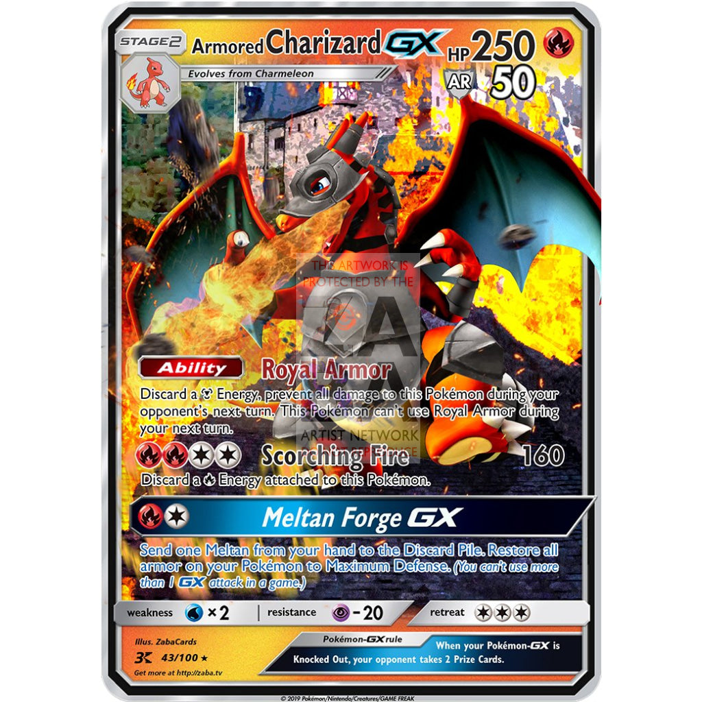 Armored Charizard Gx Custom Pokemon Card